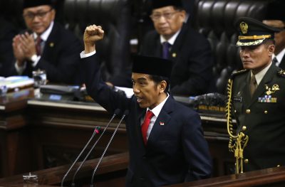 Indonesian President Joko Widodo at the House of Representative building in Jakarta (Photo: Reuters).