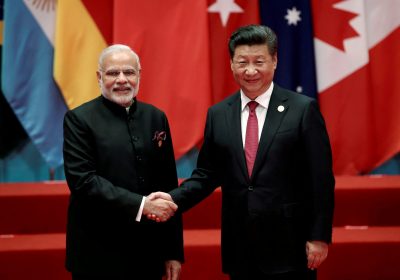 Chinese President Xi Jinping shakes hands with Indian Prime Minister Narendra Modi during the G20 Summit in Hangzhou, China, 4 September 2016 (Photo: Reuters/Damir Sagolj).
