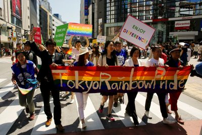 Participants at the Tokyo Rainbow Pride parade in Tokyo, 26 April 2015 (Photo: Reuters/Thomas Peter).