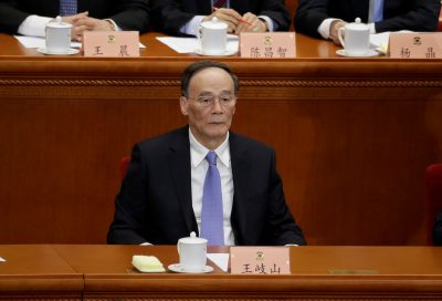 Wang Qishan, head of China's anti-corruption watchdog and member of the Politburo Standing Committee attends the Chinese People's Consultative Conference in Beijing China, 3 March 2017 (Photo: Reuters/Jason Lee).