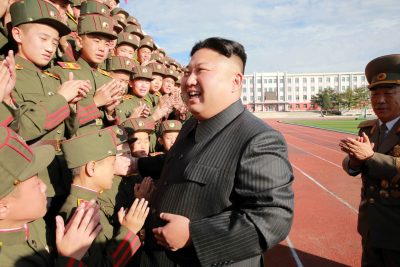 North Korea's leader Kim Jong Un visits the Mangyongdae Revolutionary Academy on its 70th anniversary, in this undated photo released by North Korea's Korean Central News Agency in Pyongyang, 13 October 2017 (Photo: Reuters/KCNA).