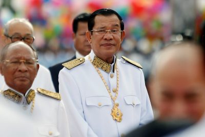 Cambodia's Prime Minister Hun Sen attends the celebration marking the 64th anniversary of the country's independence from France, Phnom Penh, Cambodia, 9 November 2017 (Photo: Reuters/Samrang Pring).