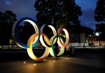The Olympic Rings monument is seen outside the Japan Olympic Committee (JOC) headquarters near the National Stadium in Tokyo, Japan, 23 June 2021 (Photo: Reuters/Issei Kato).