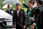 Philippines President Rodrigo Duterte arrives with daughter and first lady Sara Duterte-Carpio to attend the enthronement ceremony of Japan's Emperor Naruhito in Tokyo, Japan, 22 October 2019 (Photo: Reuters).