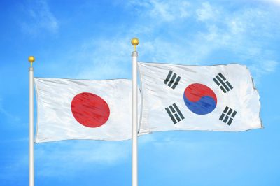 National flags of South Korea and Japan, location unknown, 27 December 2018 (Photo: Reuters/Aleks Taurus)