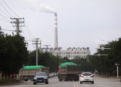 A chimney of a China Energy coal-fired power plant in Shenyang, Liaoning province, China, 29 September 2021 (Photo: Reuters/Tingshu Wang).