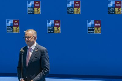 El primer ministro australiano, Anthony Albanese, en la Cumbre de la OTAN en Madrid, España (Foto: Celestino Arce/NurPhoto vía Reuters).