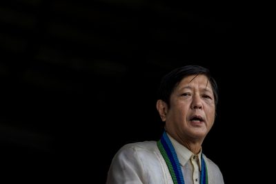 Philippine President Ferdinand 'Bongbong' Marcos Jr speaks during a change of command ceremony at Camp Aguinaldo, Quezon City, Philippines, 8 August 2022 (Photo: Reuters/Ezra Acayan).
