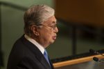 Kassym-Jomart Tokayev President of the Republic of Kazakhstan speaks at 77th General Assembly of the United Nations at UN Headquarters in New York on 20 September 2022 (Photo: Lev Radin/Sipa USA via Reuters).