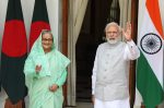 Indian Prime Minister Narendra Modi (R) with Bangladesh Prime Minister Sheikh Hasina (L) seen before their bilateral meeting at Hyderabad House in New Delhi, India, 6 September 2022 (Photo: SIPA USA via Reuters/Naveen Sharma).