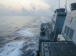 Arleigh Burke-class guided-missile destroyer USS Milius conducts underway operations, at an undisclosed location in the South China Sea, 10 April 2023 (Photo: Reuters).