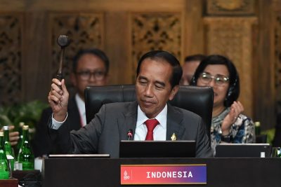 2022年11月16日、インドネシアのバリ島ヌサドゥアでG20首脳会議を主催するインドネシアのジョコ・ウィドド大統領（写真：ロイター/EyePress News）。