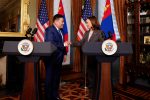 US Vice President Kamala Harris meets with Mongoliam Prime Minister Oyun-Erdene Luvsannamsrai at her ceremonial office, Washington DC, United States, 2 August 2023 (Photo: Reuters/Kevin Wurm).